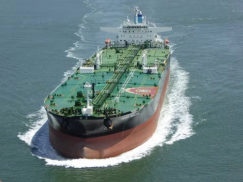 Cargo ship at sea